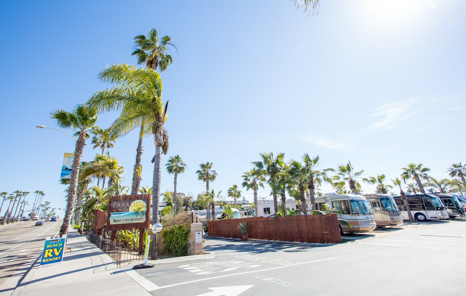 Paradise by the Sea Beach RV Resort in Oceanside California. 