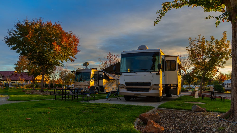 motorhome in rv park resort